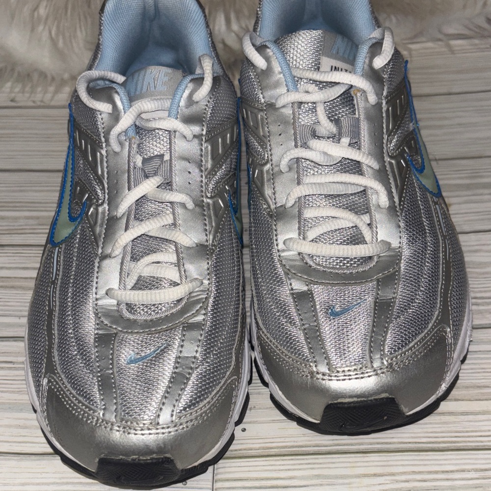Nike Initiator Metallic Silver Ice Blue Sneakers Athlesuire Women’s Size 10 - Picture 5 of 10